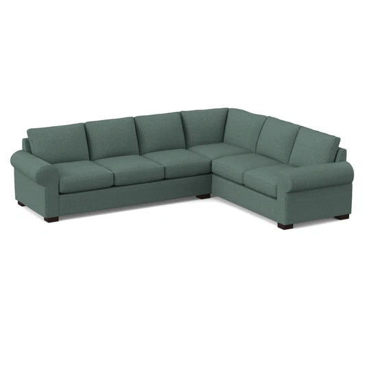 L-Shape Sectional Sofa: 119" Wide Sleeper Corner Sectional(Connelly Peacock)