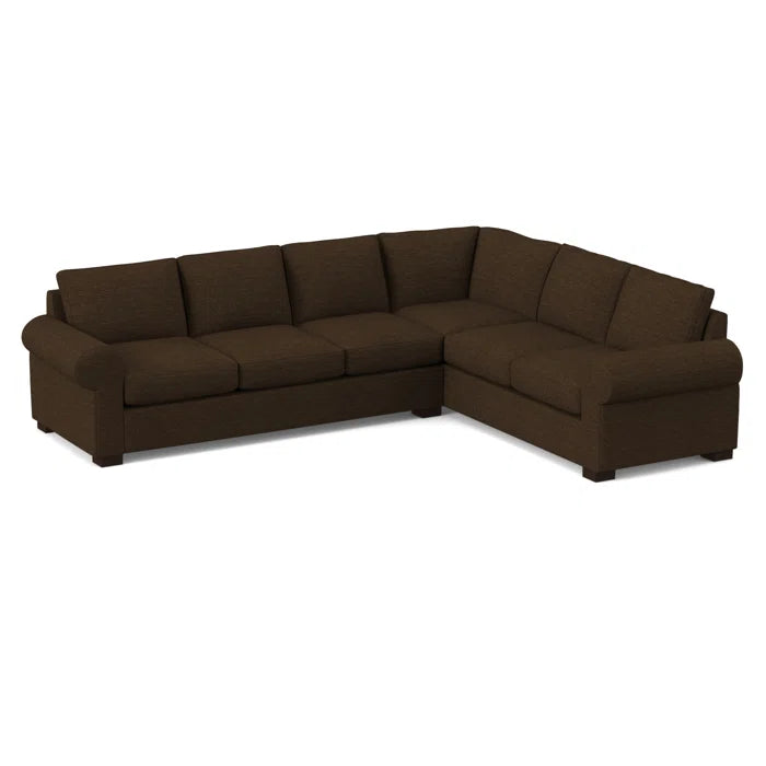 L-Shape Sectional Sofa: 119" Wide Sleeper Corner Sectional(Antic Chocolate)