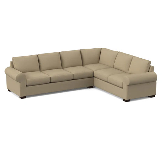 L-Shape Sectional Sofa: 119" Wide Sleeper Corner Sectional(Antic Sahara)
