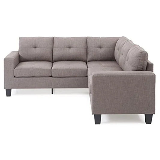 L-Shape Sectional Sofa: 14 - Piece Upholstered Sectional(Light Gray)