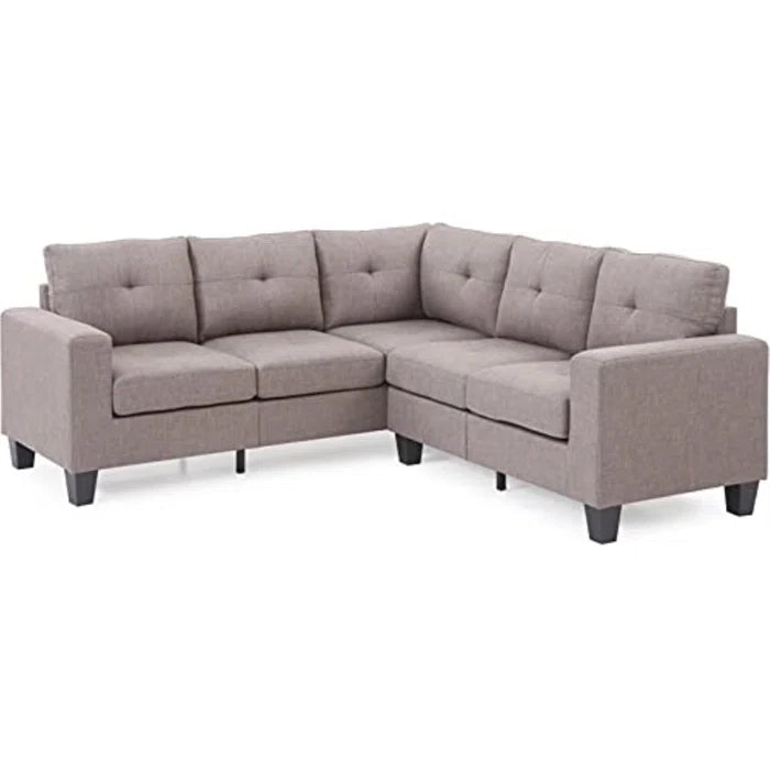 L-Shape Sectional Sofa: 14 - Piece Upholstered Sectional(Light Gray)