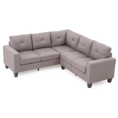 L-Shape Sectional Sofa: 14 - Piece Upholstered Sectional(Light Gray)