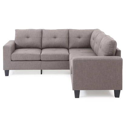 L-Shape Sectional Sofa: 14 - Piece Upholstered Sectional(Light Gray)