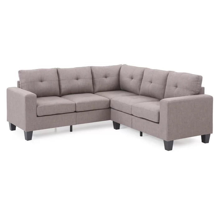 L-Shape Sectional Sofa: 14 - Piece Upholstered Sectional(Light Gray)