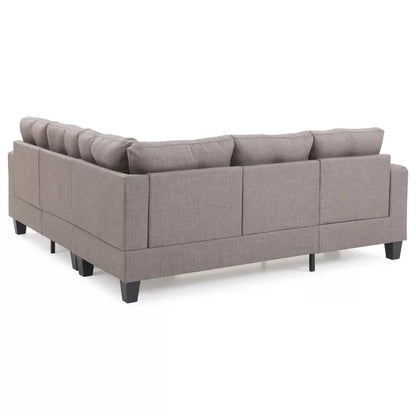 L-Shape Sectional Sofa: 14 - Piece Upholstered Sectional(Light Gray)