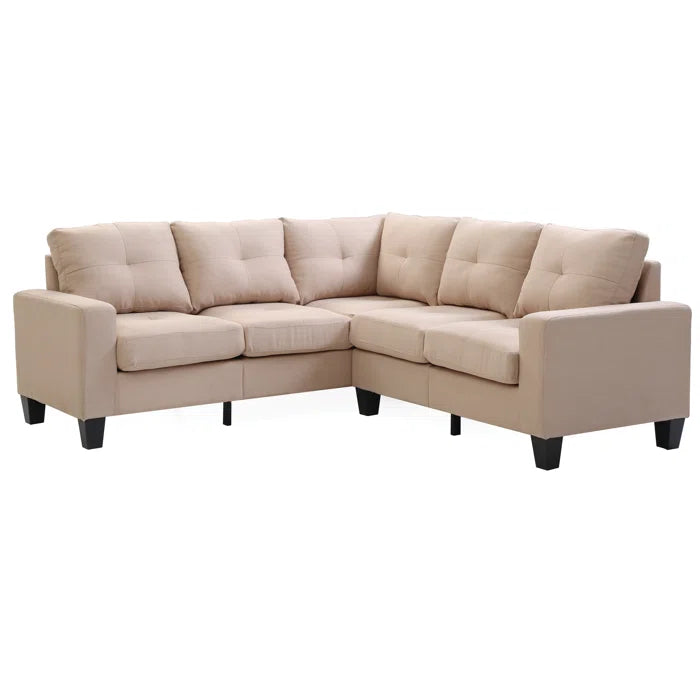 L-Shape Sectional Sofa: 14 - Piece Upholstered Sectional(Tan)