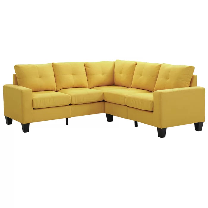 L-Shape Sectional Sofa: 14 - Piece Upholstered Sectional(Yellow)