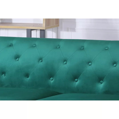 L- Shape Sectional Sofa: 2-Piece Velvet Sectional Sofa & Chaise(Green)
