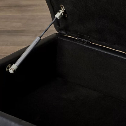 L-Shape Sectional Sofa: 3 - Piece Faux Leather Sectional sofa(Black)