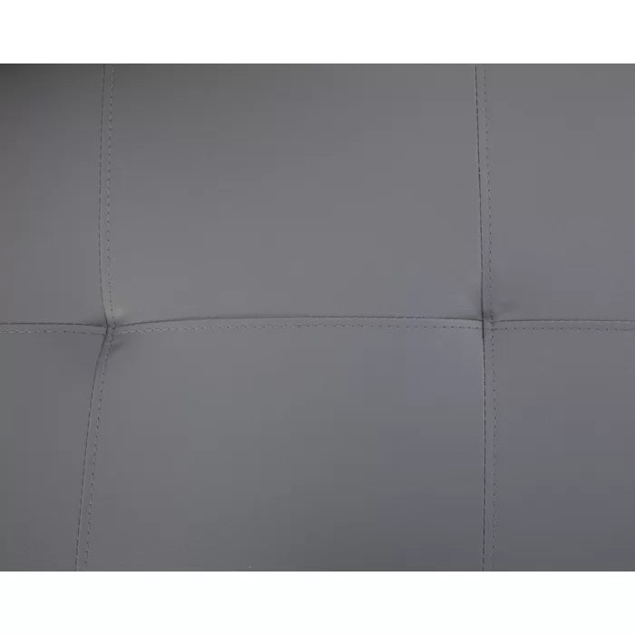 L-Shape Sectional Sofa: 3 - Piece Faux Leather Sectional(Dark Gray)