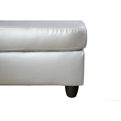 L-Shape Sectional Sofa: 3 - Piece Faux Leather Sectional(Shining Gray)