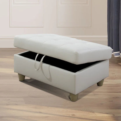 L-Shape Sectional Sofa: 3 - Piece Faux Leather Sectional(Silver Light Gray)