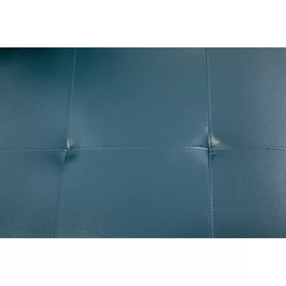 L-Shape Sectional Sofa: 3 - Piece Faux Leather Sectional(Turquoise)