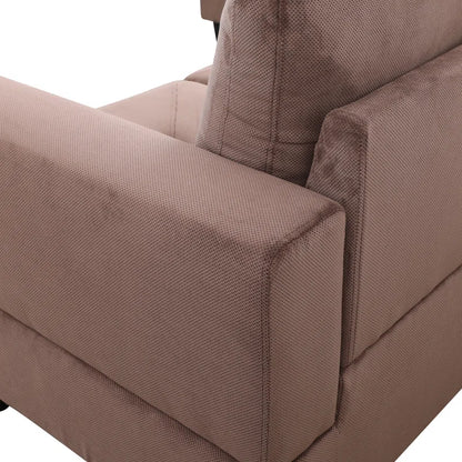 L-Shape Sectional Sofa: 3 - Piece L- Shaped Upholstered Living Room Sectional Sofa(Brown Corduroy)