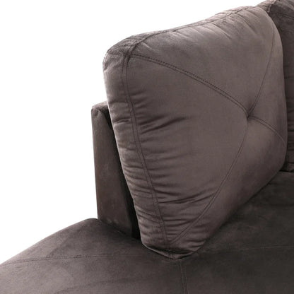 L-Shape Sectional Sofa: 3 - Piece L- Shaped Upholstered Living Room Sectional Sofa(Chocolate Microfiber/Microsuede)