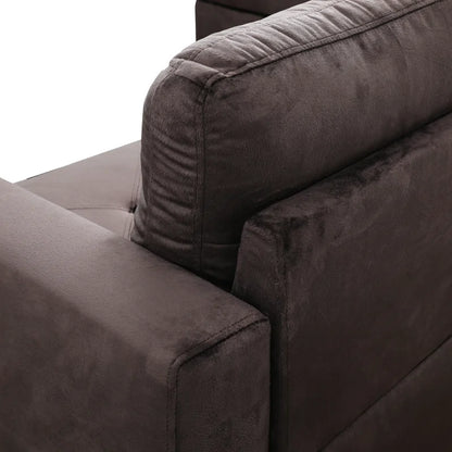L-Shape Sectional Sofa: 3 - Piece L- Shaped Upholstered Living Room Sectional Sofa(Chocolate Microfiber/Microsuede)