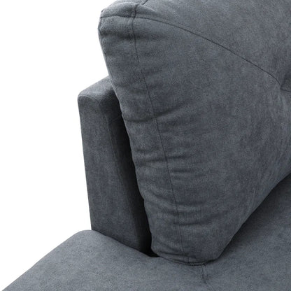 L-Shape Sectional Sofa: 3 - Piece L- Shaped Upholstered Living Room Sectional Sofa(Dark Gray Polyester Blend)