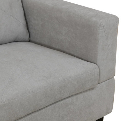 L-Shape Sectional Sofa: 3 - Piece L- Shaped Upholstered Living Room Sectional Sofa(Gray Polyester Blend)