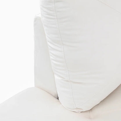 L-Shape Sectional Sofa: 3 - Piece L- Shaped Upholstered Living Room Sectional Sofa(White Microfiber/Microsuede)