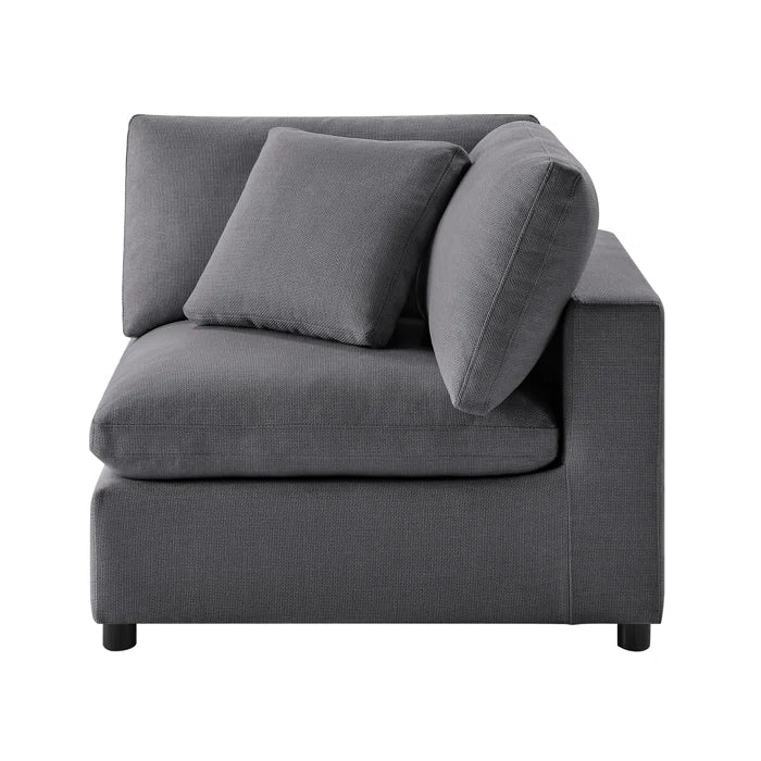 L-Shape Sectional Sofa: 3-Piece Modular Sectional Sofa Combines Modern Design(Gray Polyester)