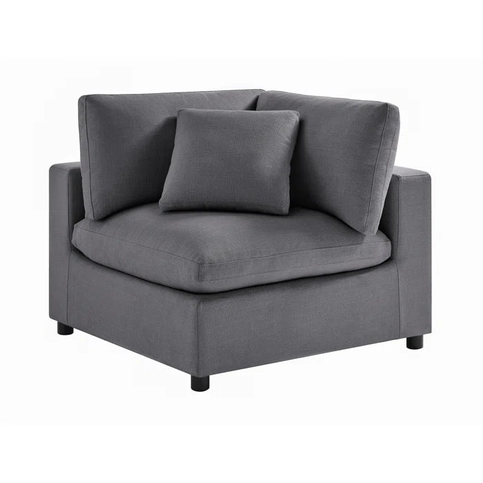 L-Shape Sectional Sofa: 3-Piece Modular Sectional Sofa Combines Modern Design(Gray Polyester)