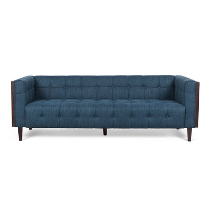 THE CASA ORO® Designer Sofa Set: 3 - Piece Stylish and Comfortable Living Room Set(Blue Polyester)
