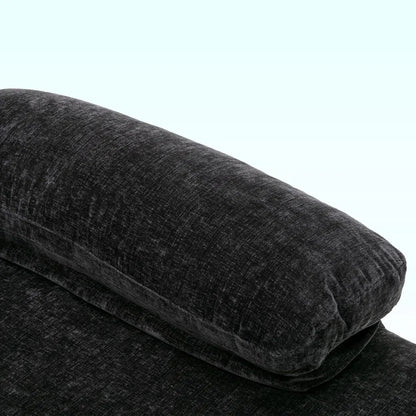 U-Shape Sectional Sofa: 110.6" Wide 3-Piece Upholstered Sectional with Chaise Longue(Black Chenille)