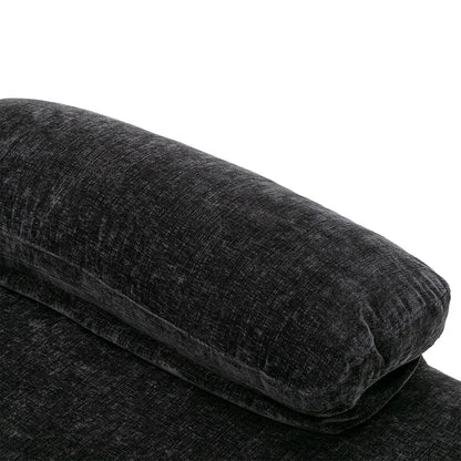 U-Shape Sectional Sofa: 110.6" Wide 3-Piece Upholstered Sectional with Chaise Longue(Black Polyester Blend)