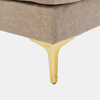 U-Shape Sectional Sofa: 110.6" Wide 3-Piece Upholstered Sectional with Chaise Longue(Camel Polyester)