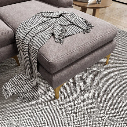 U-Shape Sectional Sofa: 110.6" Wide 3-Piece Upholstered Sectional with Chaise Longue(Gray Chenille)