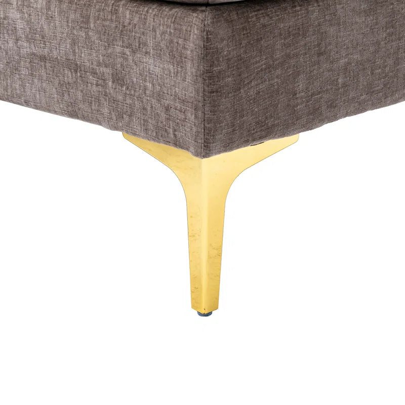 U-Shape Sectional Sofa: 110.6" Wide 3-Piece Upholstered Sectional with Chaise Longue(Gray Polyester Blend)