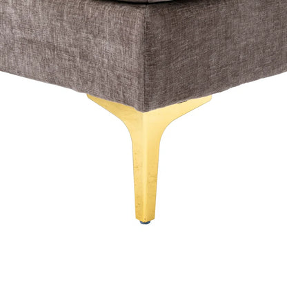 U-Shape Sectional Sofa: 110.6" Wide 3-Piece Upholstered Sectional with Chaise Longue(Gray Polyester Blend)