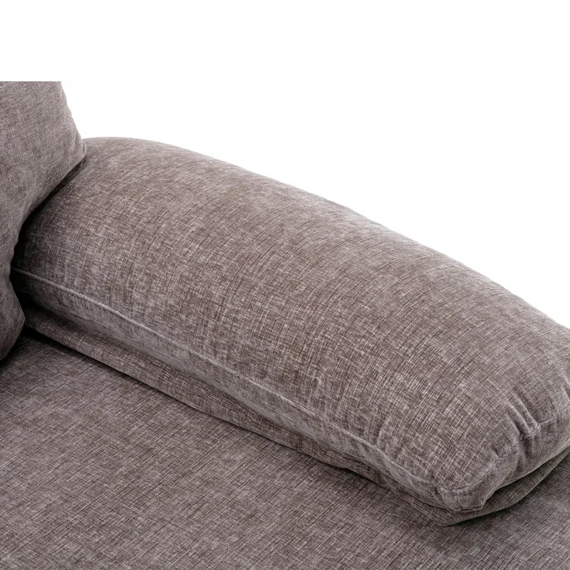 U-Shape Sectional Sofa: 110.6" Wide 3-Piece Upholstered Sectional with Chaise Longue(Gray Polyester Blend)