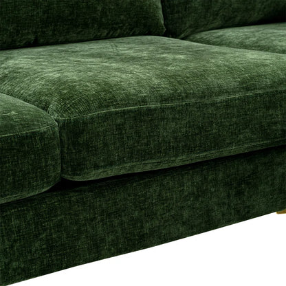 U-Shape Sectional Sofa: 110.6" Wide 3-Piece Upholstered Sectional with Chaise Longue(Green Polyester Blend)