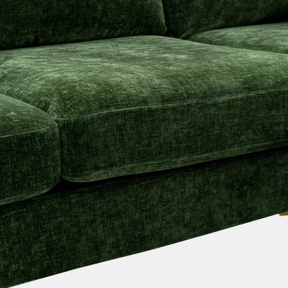 U-Shape Sectional Sofa: 110.6" Wide 3-Piece Upholstered Sectional with Chaise Longue(Green Polyester)