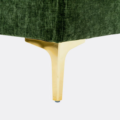 U-Shape Sectional Sofa: 110.6" Wide 3-Piece Upholstered Sectional with Chaise Longue(Green Polyester)