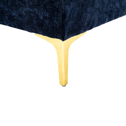 U-Shape Sectional Sofa: 110.6" Wide 3-Piece Upholstered Sectional with Chaise Longue(Navy Polyester Blend)