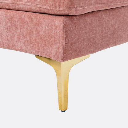 U-Shape Sectional Sofa: 110.6" Wide 3-Piece Upholstered Sectional with Chaise Longue(Pink Polyester)