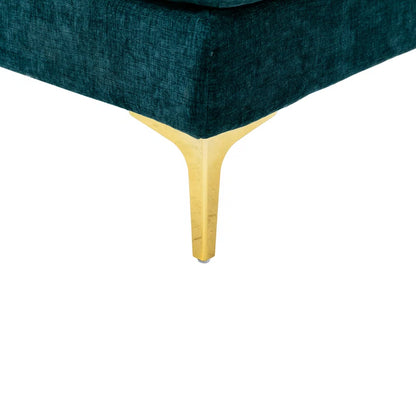 U-Shape Sectional Sofa: 110.6" Wide 3-Piece Upholstered Sectional with Chaise Longue(Teal Blue Polyester)