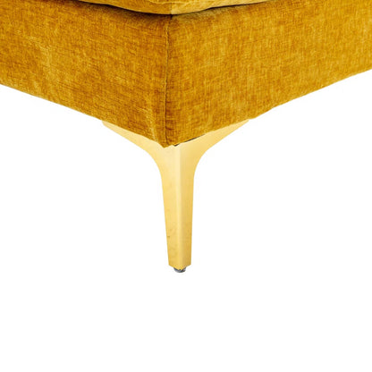 U-Shape Sectional Sofa: 110.6" Wide 3-Piece Upholstered Sectional with Chaise Longue(Yellow Polyester Blend)