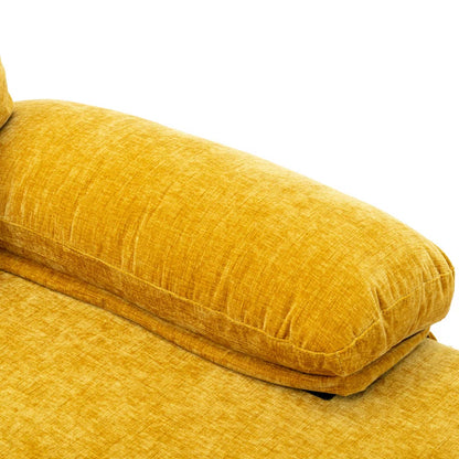 U-Shape Sectional Sofa: 110.6" Wide 3-Piece Upholstered Sectional with Chaise Longue(Yellow Polyester)