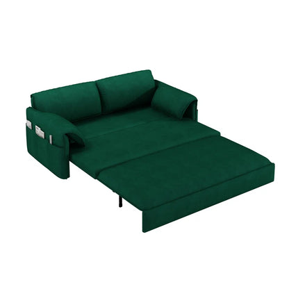 Sofa Cum Bed: 3-in-1 Queen Convertible Sleeper Sofa Cum Bed(Green Velvet)