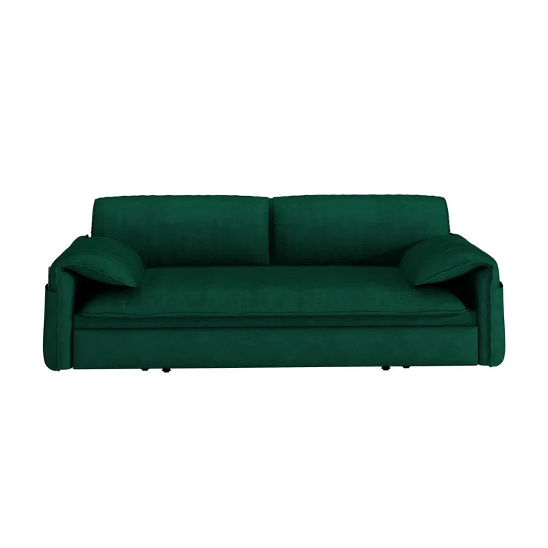 Sofa Cum Bed: 3-in-1 Queen Convertible Sleeper Sofa Cum Bed(Green Velvet)