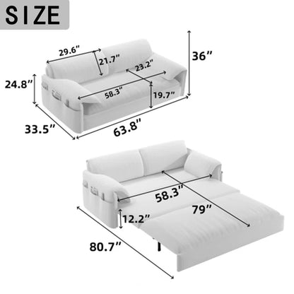 Sofa Cum Bed: 3-in-1 Queen Convertible Sleeper Sofa Cum Bed(Green Velvet)