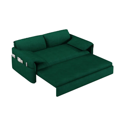 Sofa Cum Bed: 3-in-1 Queen Convertible Sleeper Sofa Cum Bed(Green Velvet)