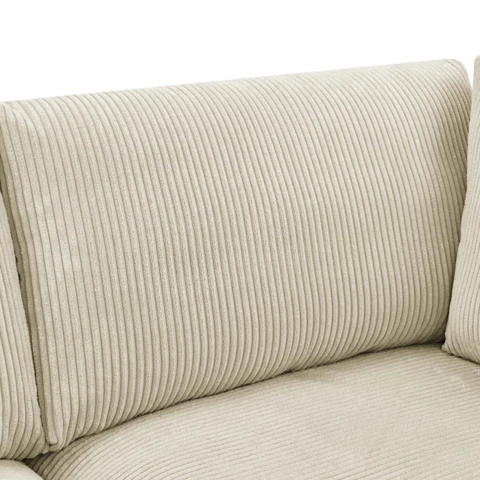 U-Shape Sectional Sofa: 4 - Piece Corduroy Sectional(Beige Corduroy)