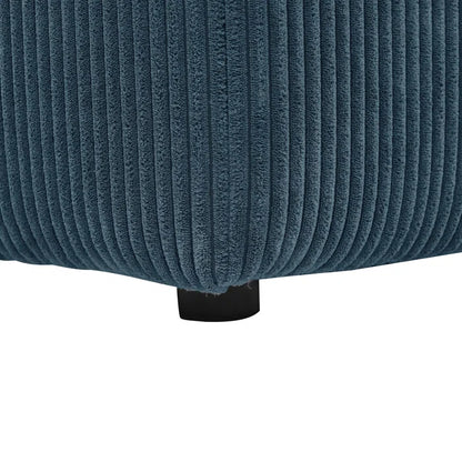 U-Shape Sectional Sofa: 4 - Piece Corduroy Sectional(Dark Blue Corduroy)