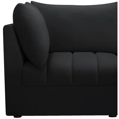 L-Shape Sectional Sofa: 5 - Piece Jacob Velvet Modular Sectional(Black Velvet)