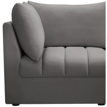 L-Shape Sectional Sofa: 5 - Piece Jacob Velvet Sofa Modular Sectional(Gray Velvet)