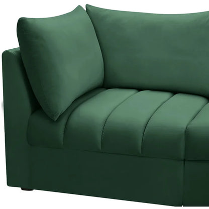 L-Shape Sectional Sofa: 5 - Piece Jacob Velvet Modular Sectional(Green Velvet)